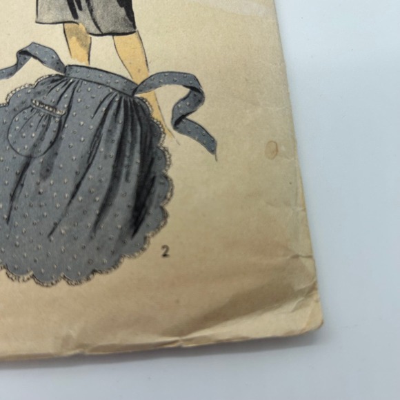 Advance Vintage 1950's Pattern #5883 Half Aprons 3 Styles Size Small - Picture 4 of 6